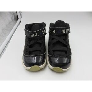 Jordan Air 11 Retro Shoes Toddler Sz 6C Black Leather Space Jam 378040-003